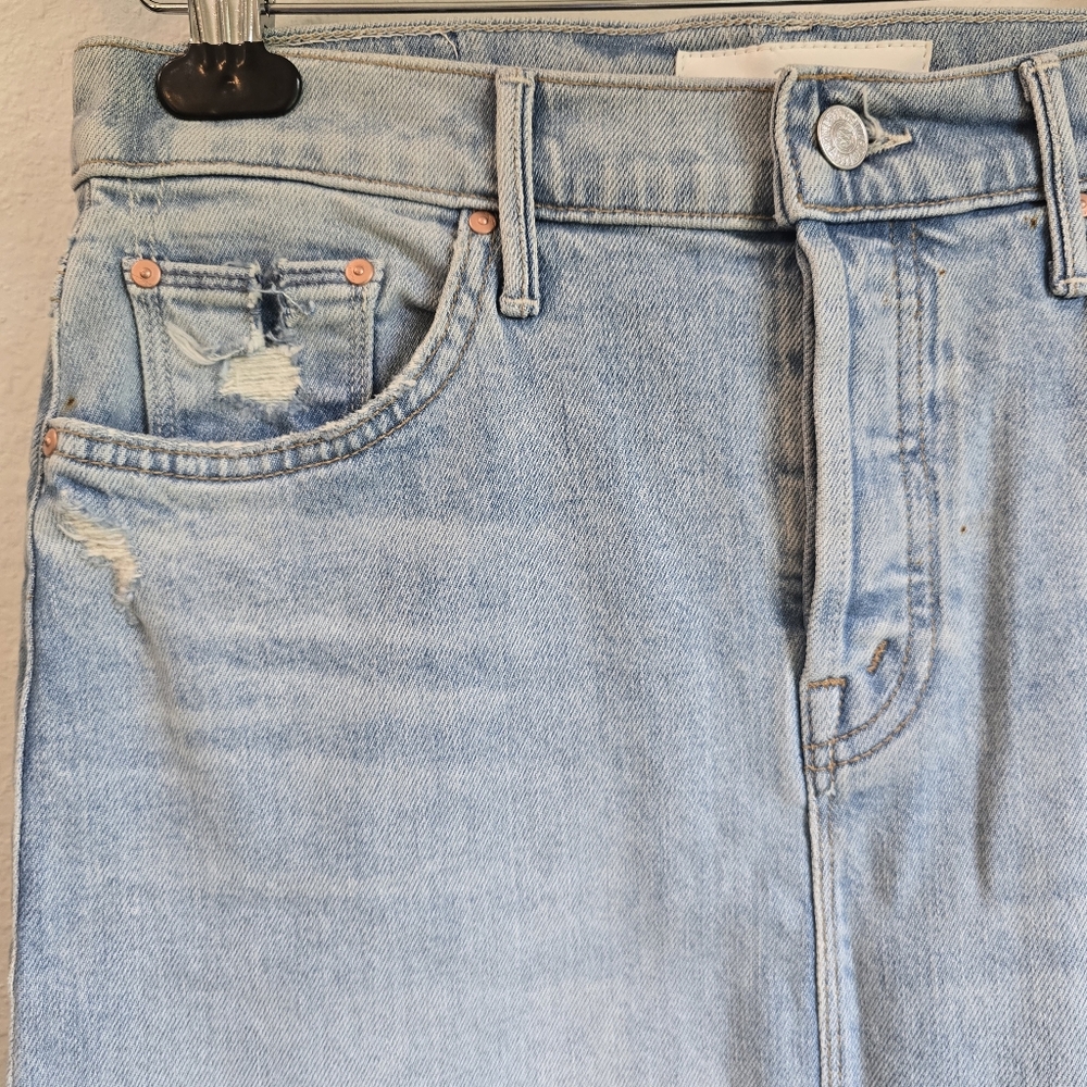 NWOT Mother Vagabond Midi Frayed Hem Skirt 27 - Picture 6 of 16